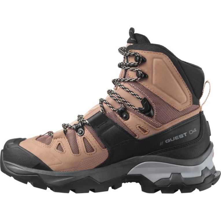 Botas Caminhada Salomon Quest 4 GTX Feminino Marrom Pretas | PT B02851